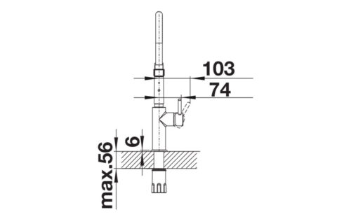 Kích thước lắp đặt vòi Catris-S Flexo